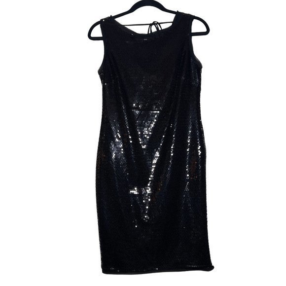 Cynthia Rowley Tie-Back Black Sequin Dress‎ - Picture 1 of 6